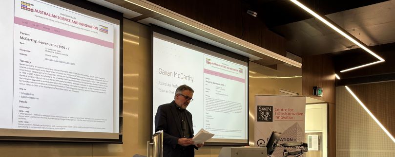 Encyclopedia of Australian Science and Innovation launch 24 November 2022 - Gavan McCarthy